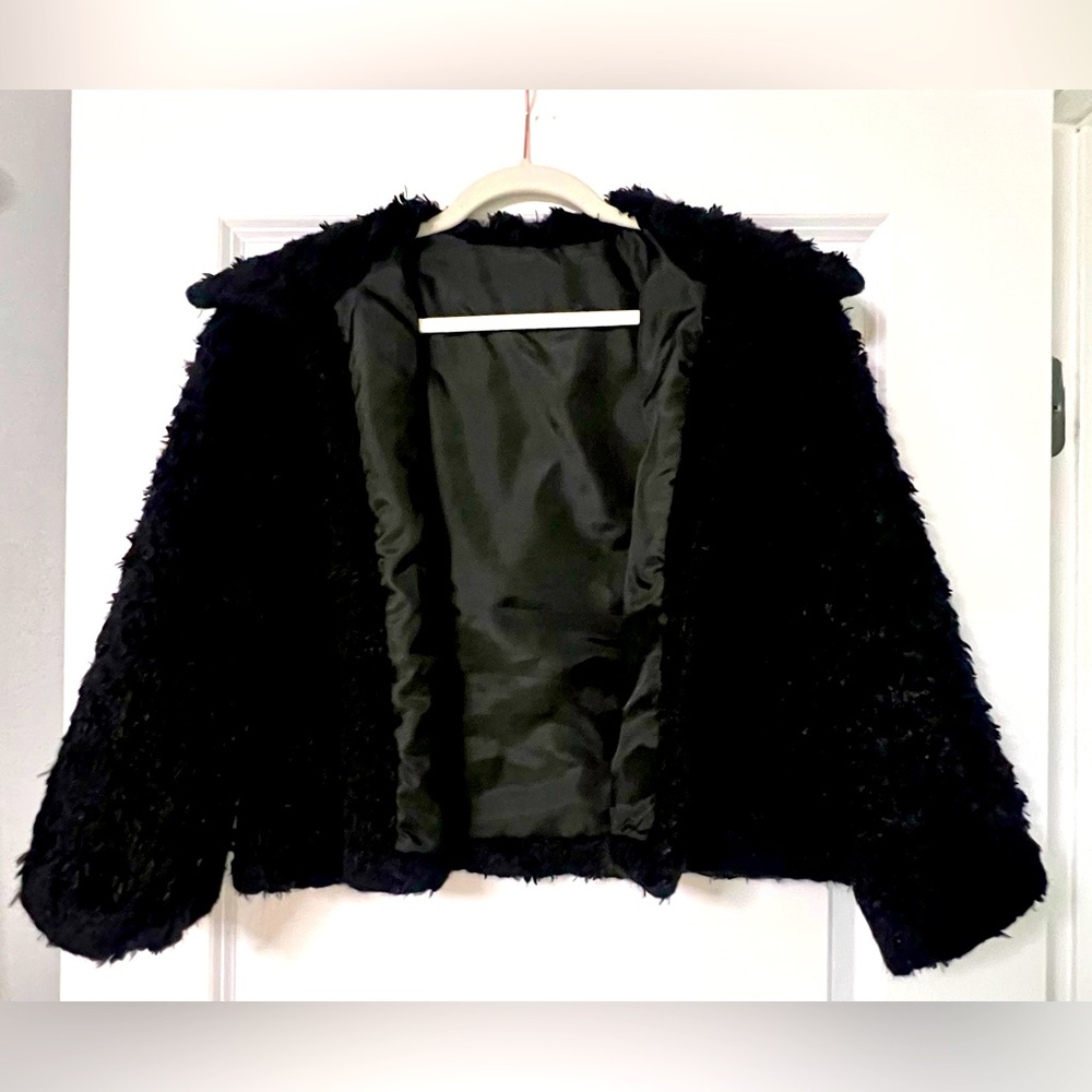 Vintage Faux Fur Mid Sleeve Crop Cape